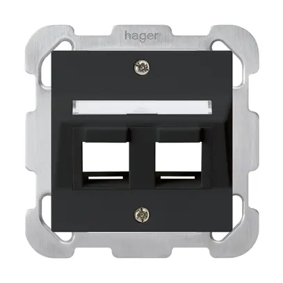 Kit de montage ENC kallysto 2×Keystone noir avec plaque de fixation 