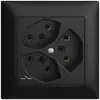 Prise ENC 3×T23 Feller EDIZIOdue FMI, 1×séparé, bornes enfichables, noir 