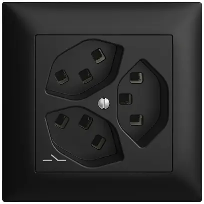 Prise ENC 3×T23 Feller EDIZIOdue FMI, 1×séparé, bornes enfichables, noir 