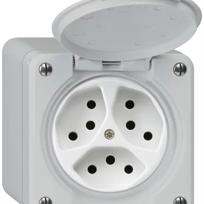 Presa AP robusto 3×tipo 13 grigio 