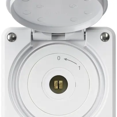 Contatto rotativo chiave quadrata INC robusto IP55 bianco con coperchio 2P 