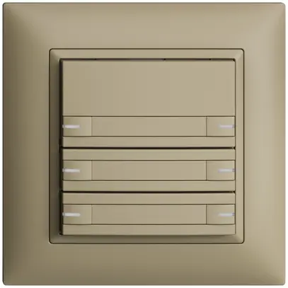 Poussoir ENC KNX 6× EDIZIOdue sand RGB avec LED avec insert papier 