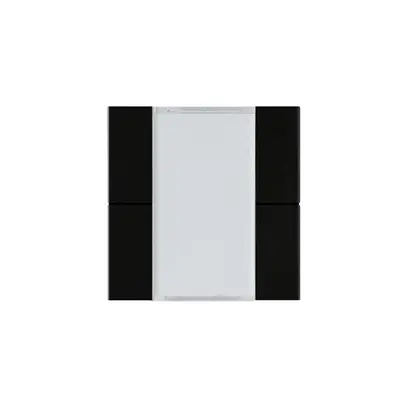Face poussoir Hager basico KNX quadruple noir 45×45mm 