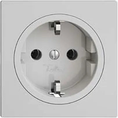 Prise Feller EDIZIOdue Schuko 16A 230V 60×60mm gris clair 