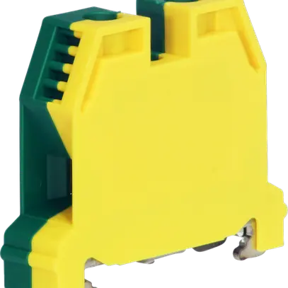 Borne de terre joignable Woertz 6…16mm² vis 2×1 rail DIN 35mm vert/jaune 