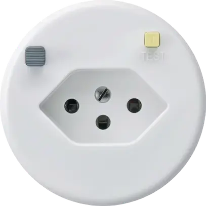 Presa basico A T13 FI 30mA bianco, con shutter 