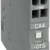 Blocco di contatti ausiliare ABB CA4-01S, 1R 4A AC-15, frontale 