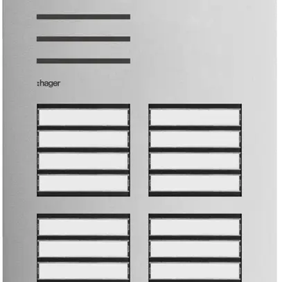 Poste audio externe Hager elcom.one 2-fils pour 16appartements acier fin 