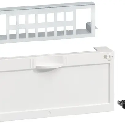 Patchpanel Hager Keystone 14×RJ45 mit Abdeckung für FLF Typ13 Gr.I 