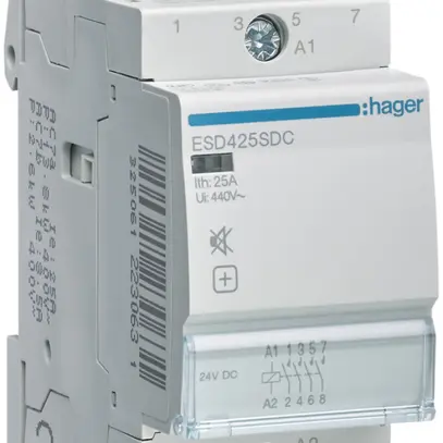 Contacteur AMD Hager 24VDC 4 fermeur 0 ouvreur 25A sans bourdonnement 2UM 