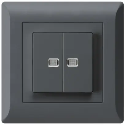 Interruttore pulsante luminoso INC kallysto.line 1/3+3/1 con 2 lenti antracite 