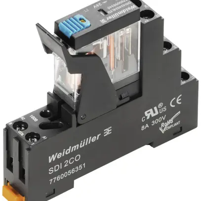 Interface relais WM DRIKIT 24VDC LED vert diode 2C bouton test 250VAC, 5A 