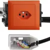 EB-Steckdose EDIZIOdue T23 L2 49…69mm orange für Flachkabel Technofil 