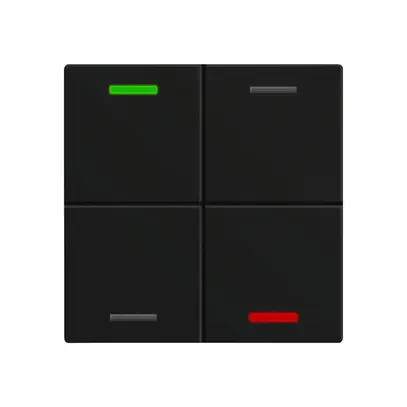 Poussoir KNX RGBW INC MDT BE-TAL60T416.01 4t/4a temp.noir mat "neutre" 