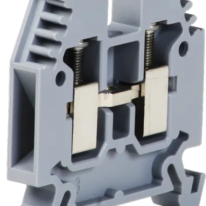 Borne de passage joignable Woertz 2.5…6mm² 41A 1000V vis 2×1 rail DIN 35mm gris 
