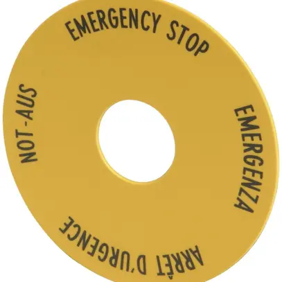 Placchetta indicatrice ETN RMQ EMERGENZA: D/E/F/I, giallo 