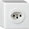 AP-Steckdose basico Typ 23 weiss mit Steckklemmen 