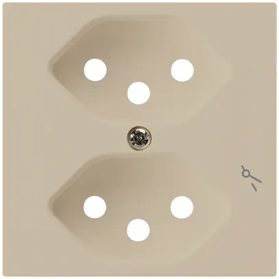 Placca frontale kallysto 2×T13/1 60×60mm beige per presa 2×T13/1 