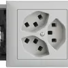 Prise INC 3×T23 16A 53mm, EDIZIOdue gris clair, avec bornes enf. 