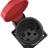 Presa INS ELBRO T25 IP55 16 A 400 VAC IK08 nero/rosso S+ incluso il sigillo 