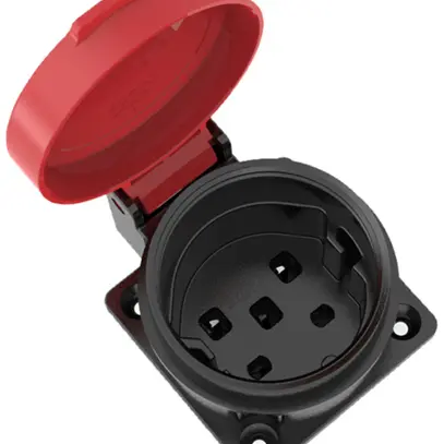 Presa INS ELBRO T25 IP55 16 A 400 VAC IK08 nero/rosso S+ incluso il sigillo 