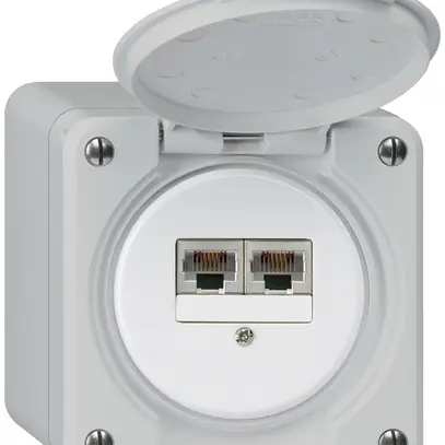 Scatola di raccordo AP robusto IP55 grigio 2×RJ45/s CUC separate 