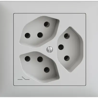 Presa INS EDIZIOdue 3×T13 grigio chiaro 1×S 