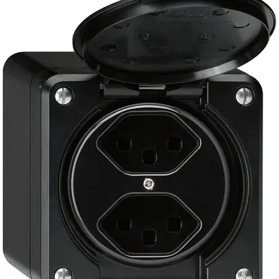 Presa AP robusto 2×tipo 23 nero 