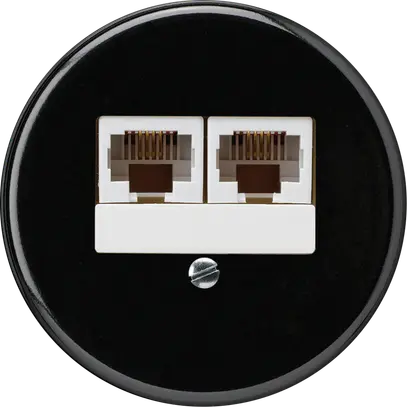 Insert pour boîte ENC basico 2×RJ45u parallèle noir 