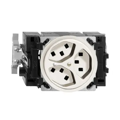 Presa INS 3×T23 16A bianco 53mm con LED verde,FH mors.innest. 