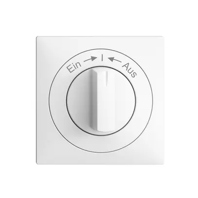 Kit frontal EDIZIOdue Ein->I<-Aus blanc 60×60mm pour contact pivotant 