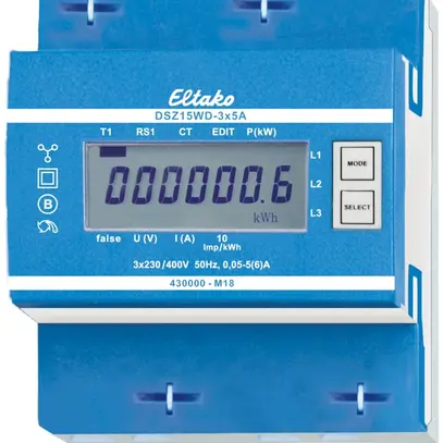 Contatore energia AMD Eltako DSZ15WD MID, convertitore 3×5A calibrato 