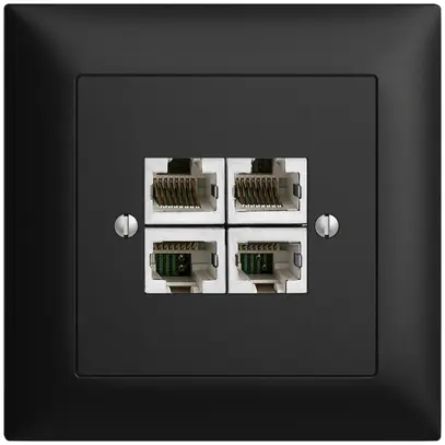 Presa di raccordo INC 4×RJ45/s 4P sep. EDIZIOdue nero ITplus 