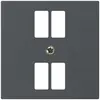Plaque frontale kallysto pour prise 4×USB anthracite 