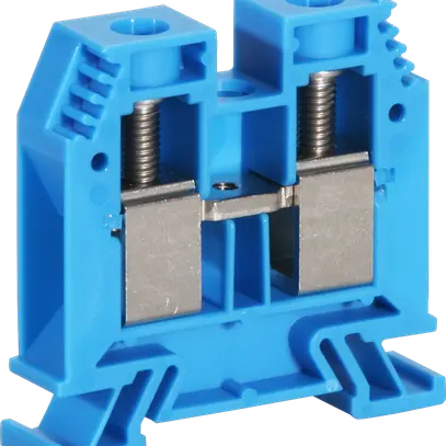 Borne de passage joignable Woertz 16…35mm² 125A 1000V vis 2×1 rail DIN 35mm bl 