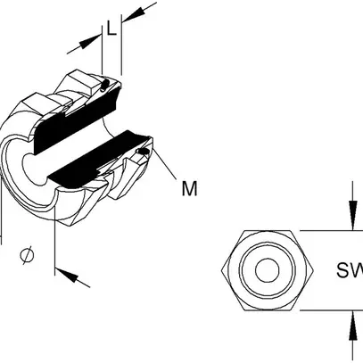 Presse-étoupe laiton M50 32…36mm IP68 