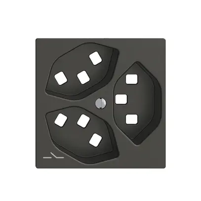 Kit montaggio Feller EDIZIOdue, per presa 3×T23 1×separato, nero 