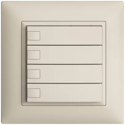 Poussoir univ. ENC 4×1t bornes enf. EDIZIOdue crema, sans LED 