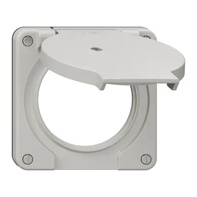 Coperchio c.coperchio ribalt.NEVO Ø60mm p.presa 2-volte ill. grc (guarn.ne) 