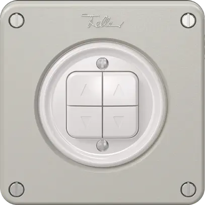 Interrupteur pour stores NEVO, 2-canal, profondeur 18 mm, 87×87 mm, gris clair 