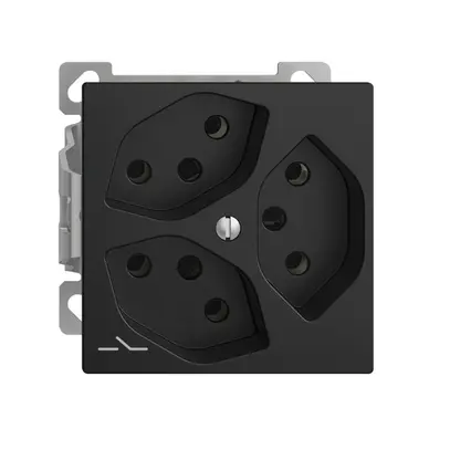 Presa AP EDIZIOdue 3×T13 nero 1×S interno per combinazione 