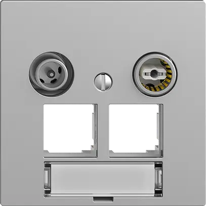 Prise multimédia EDIZIOdue F EASYNET 11dB, p.2×RJ45 S-One, silver 
