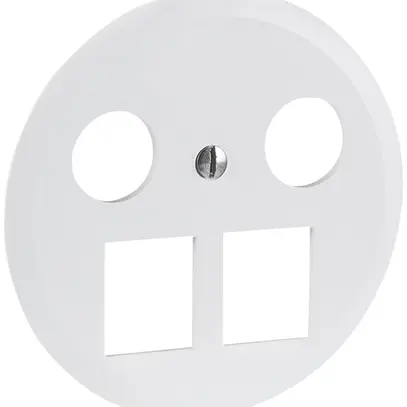 Disque frontal R&M MM 2×RJ45 2×coaxial Ø58mm blanc 