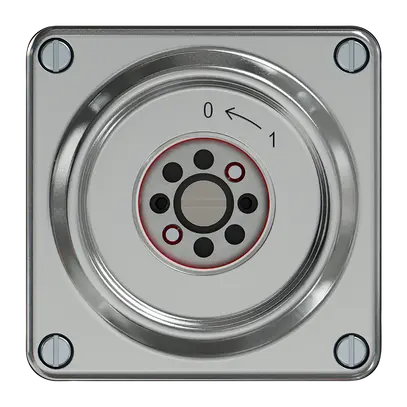 Contatto rotativo ELEMENT SNAPFIX® 1P 1C 16A 400V 0<-1 87×87×62mm all 