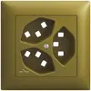 Kit de montage ENC Feller EDIZIOdue, pour prise 3×T23 1×séparé, olive 