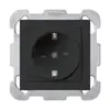 Prise ENC kallysto Schuko noir avec plaque de fixation 