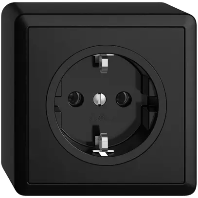 Prise AP Feller EDIZIOdue Schuko 16A 230V 74×74mm noir 