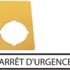 Bezeichnungsschild ETN RMQ ARRÊT D'URGENCE, gelb 
