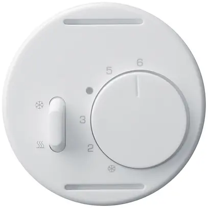 Disque frontal Hager basico, pour thermostat avec interrupteur, blanc 