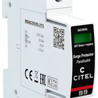 Überspannungsableiter  Citel DAC50VGS-10-275, Typ 2+3, 1-polig 